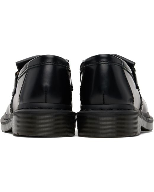 Dr. Martens Black Adrian Snaffle Smooth Leather Kiltie Loafers for men