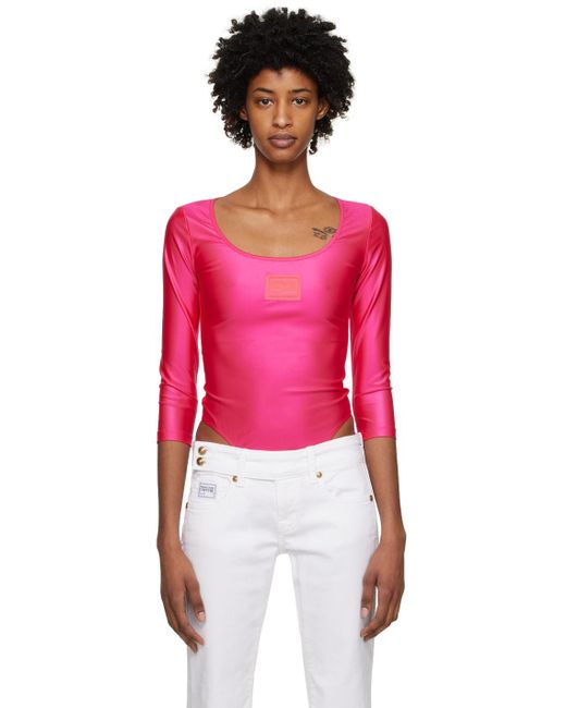 Versace Red Pink Patch Bodysuit