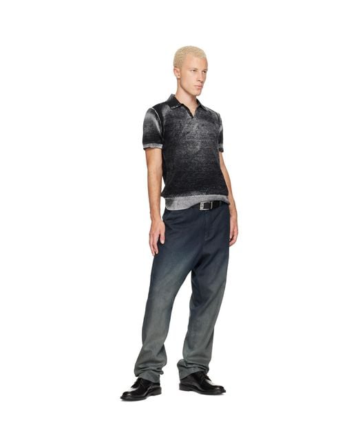 DIESEL Black Leather Reversible Belt for men