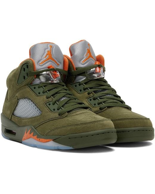 Nike Green Air Jordan 5 Retro Sneakers Army for men