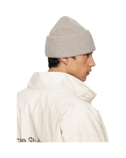 Acne White Face Logo Beanie for men