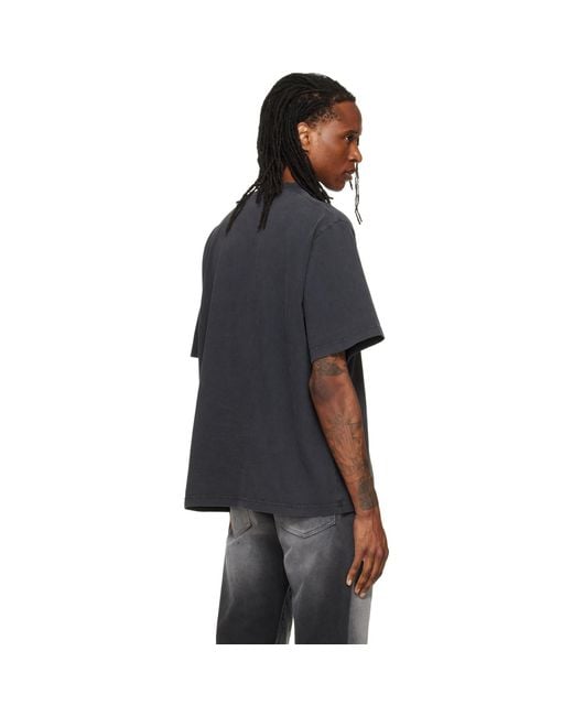 Alexander Wang Black Gradient Logo Short Sleeve T-Shirt for men