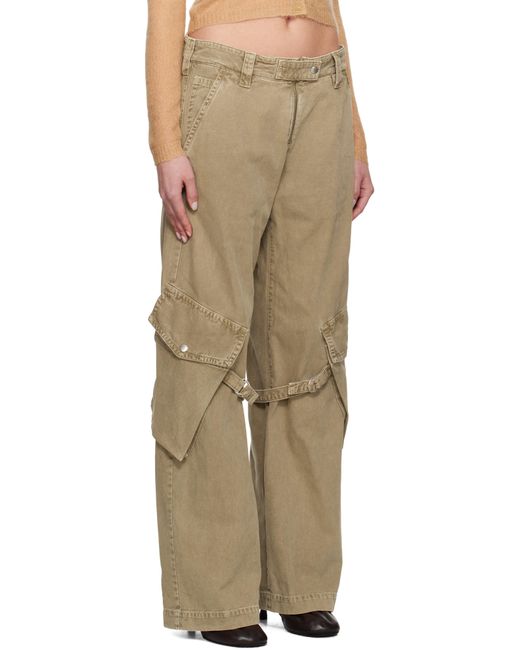 Acne ベージュ キャンバス カーゴパンツ Natural