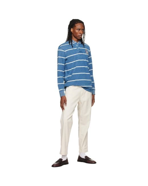 Polo Ralph Lauren Blue Classic Fit Polo Bear Rugby Polo for men