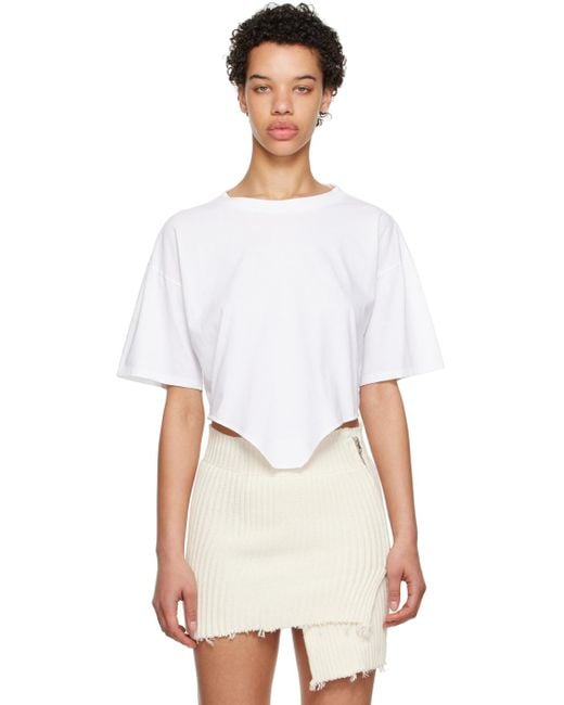 Women's Numbers Print Cropped T-shirt by Mm6 Maison Margiela