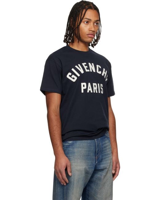 Givenchy Black Paris' Embroidery T-Shirt for men
