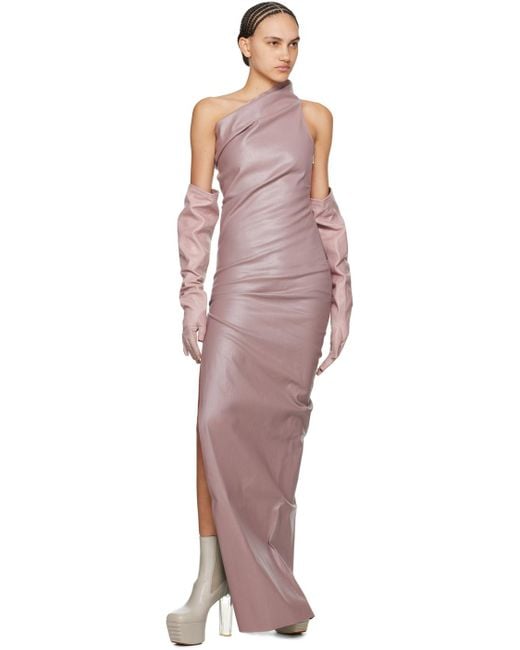 Rick Owens Black Pink Athena Denim Maxi Dress