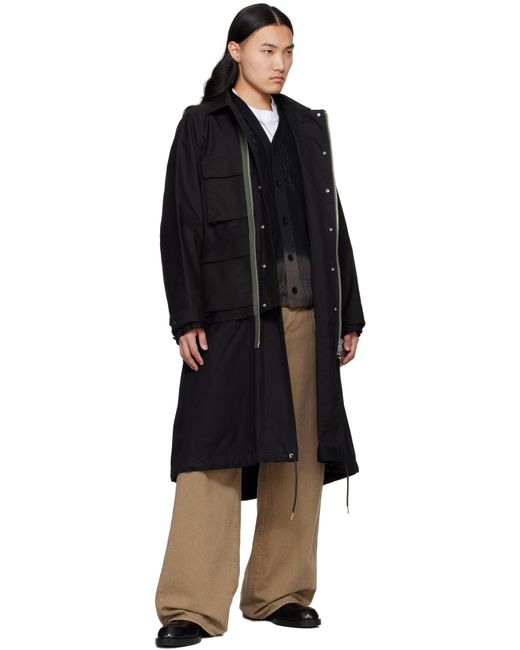 Sacai Black Wtaps Edition Cotton Back Satin Coat for men