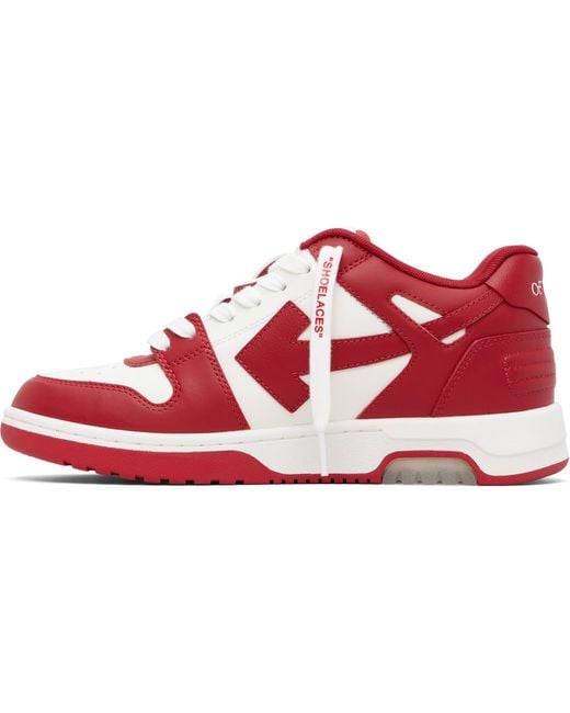 Off-White c/o Virgil Abloh Red Out Of Office Calf Leather Sneakers for men