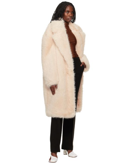 Lapel faux shearling coat best sale