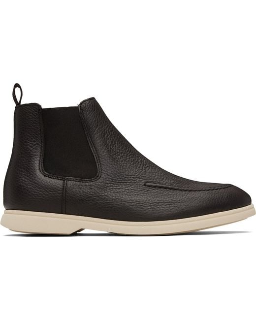 Boss Black Leather Chelsea Boots for men