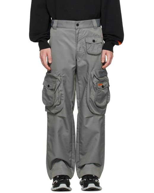 Heron Preston Black Gray Ex-ray Cargo Pants for men