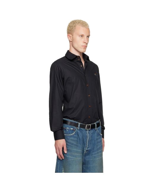 Vivienne Westwood Black Two Button Krall Shirt for men