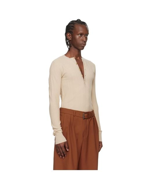 Dries Van Noten Multicolor Rib-Knit Henley for men