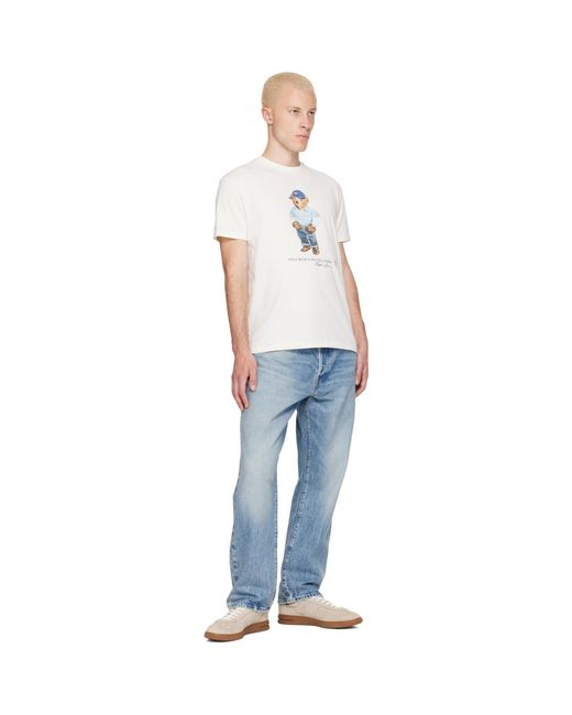 Polo Ralph Lauren White Classic Fit Polo Bear Jersey T-Shirt for men