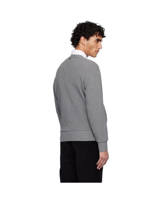 Thom Browne Gray V Neck Cardigan for men
