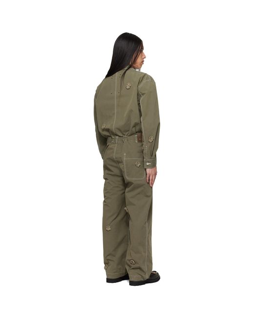 Song For The Mute Black Birkenstock Edition 'The Gardener' Crochet Flower Jumpsuit for men