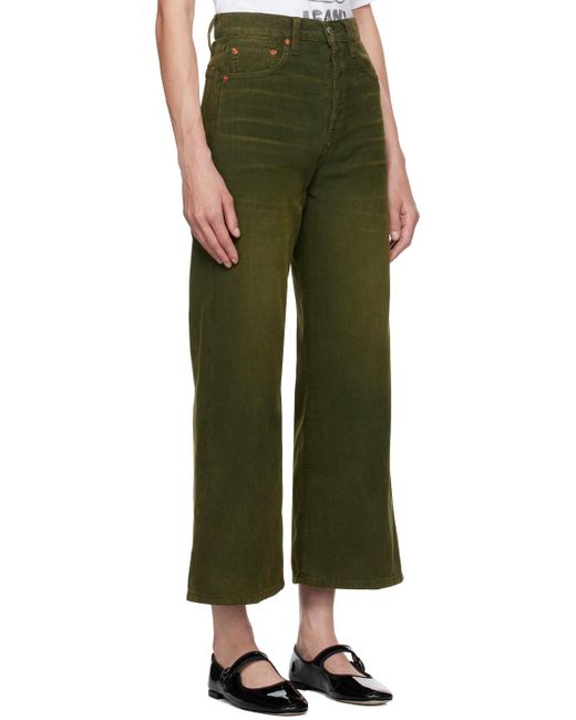 Re/done Green Wide Leg Trousers
