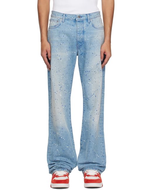 Jean Bleu À Effet À Éclaboussures De Peinture Off-White c/o Virgil Abloh pour homme en coloris Blue