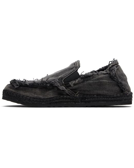 【DIESEL】D-Lukas Espadrille Black Men's D-Lukas-Espadrille loafers in distressed denim | Black
