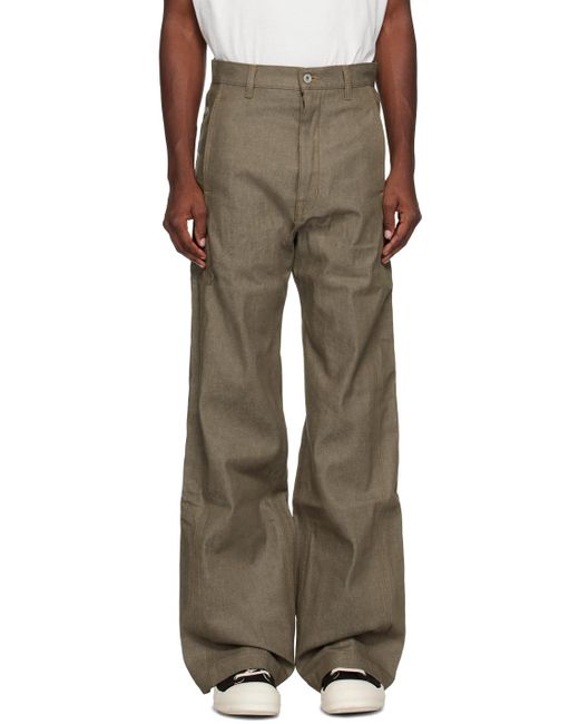 Rick Owens Brown Khaki Pusher Jeans for men