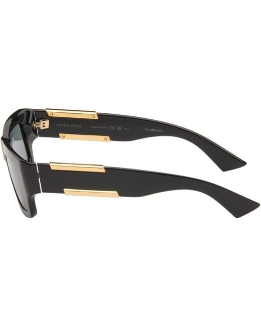 Bottega Veneta Black Dash Squared Sunglasses for men