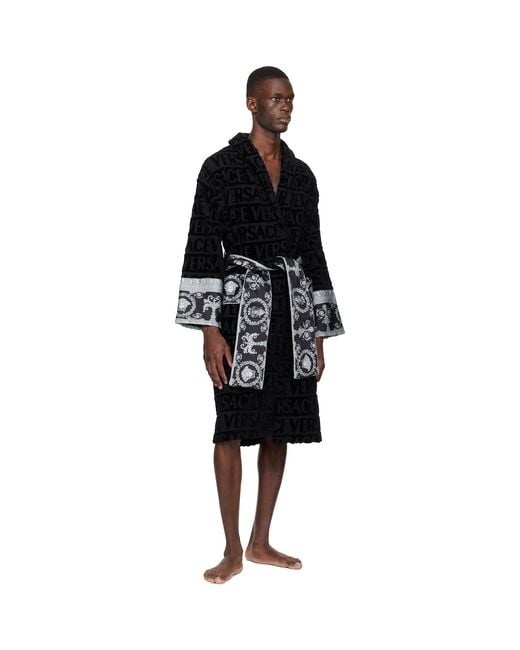 Versace Black 'I Heart Baroque' Bathrobe for men