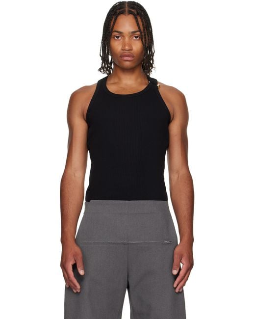 Jean Paul Gaultier Black 'The Piercing' Tank Top for men