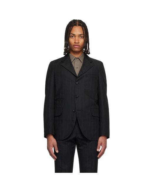 Comme des Garçons Black Dobby Stripe Blazer for men