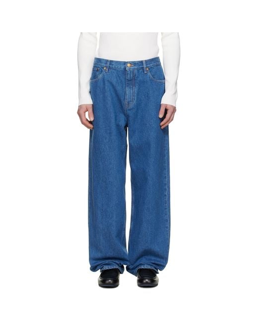 Jil Sander Blue Faded Jeans for men