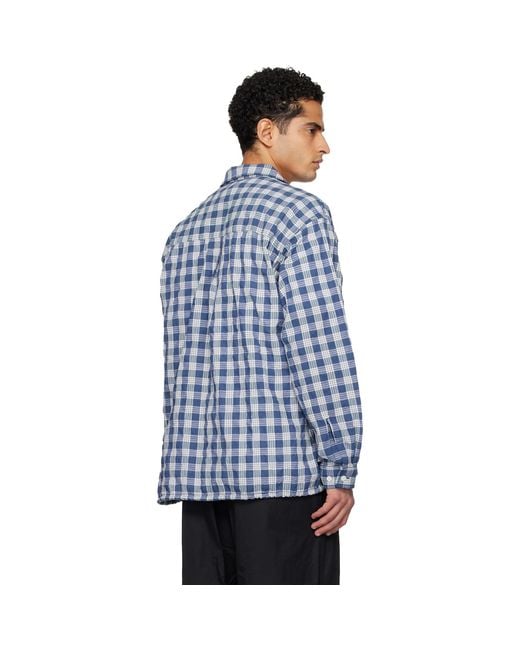 Nanamica Blue Ooal Palaka Check Shirt for men