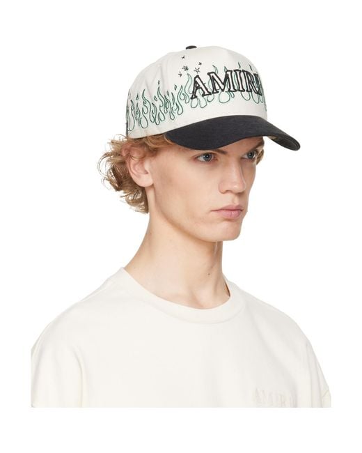 Amiri Blue Off- & Flames Baseball Cap for men