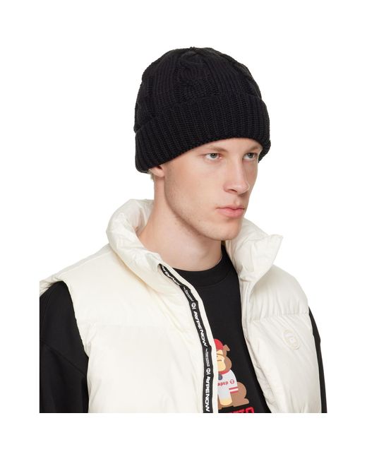 Aape By A Bathing Ape Black Logo Beanie for men