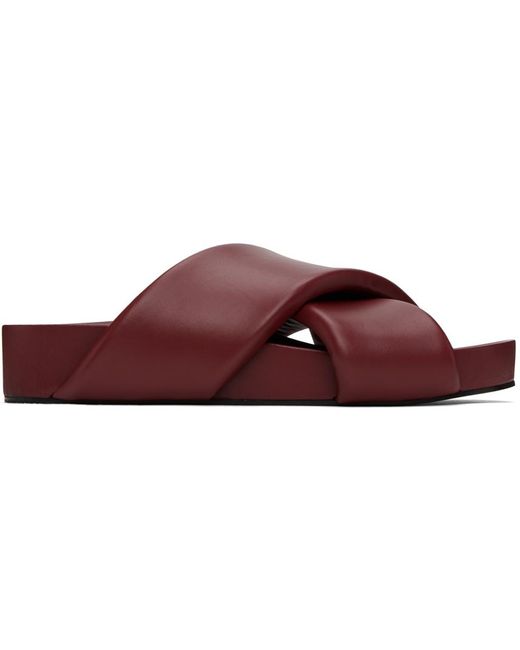 Jil Sander Black Red Padded Slides