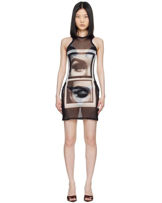 Jean Paul Gaultier Black 'The Eyes And Lips' Minidress