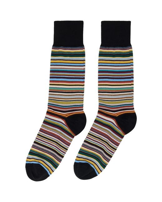 Paul Smith Black Three-Pack 'Artist Stripe' Socks for men