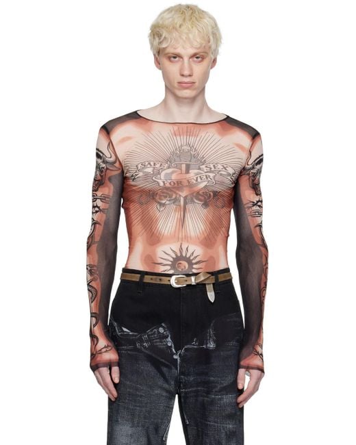 T-shirt à manches longues et noir à image à logo imprimée Jean Paul Gaultier  pour homme en coloris Noir | Lyst