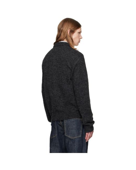 Our Legacy Black Evening Polo Cardigan for men