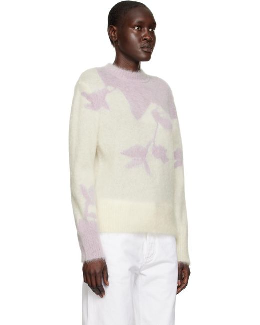 Erdem Multicolor Purple & Off-white Salma Sweater