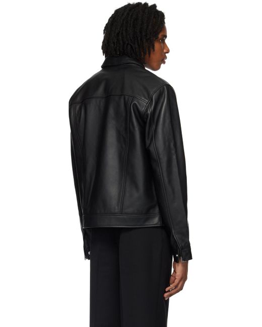 Han Kjobenhavn Black Zip Leather Jacket for men