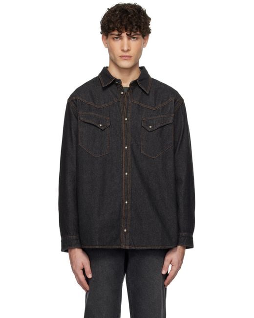 Uniform Bridge Black Western Denim Shirt for men