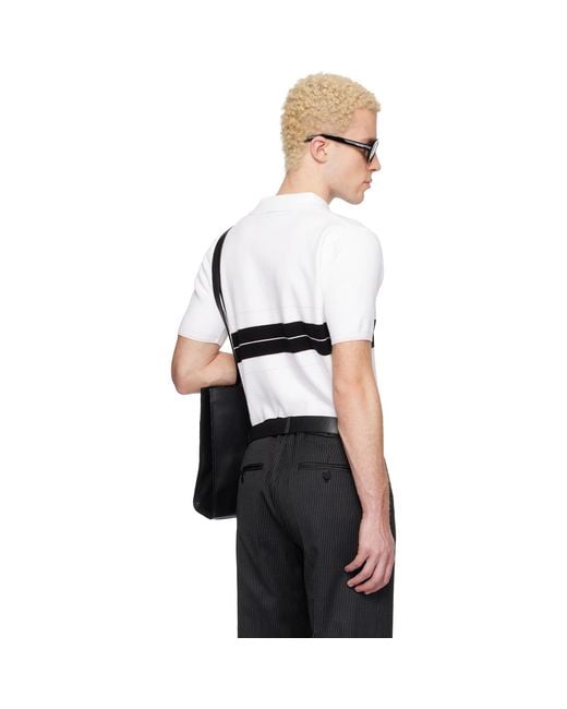 Ernest W. Baker Black Striped Polo for men