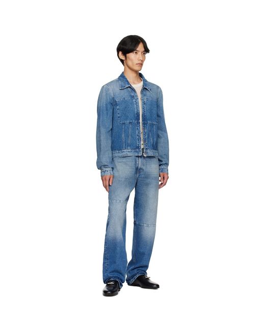 MM6 by Maison Margiela Blue Long Sleeve Denim Shirt for men