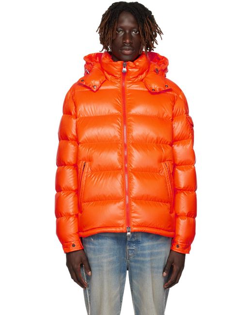 Moncler Orange Maya Down Jacket for men