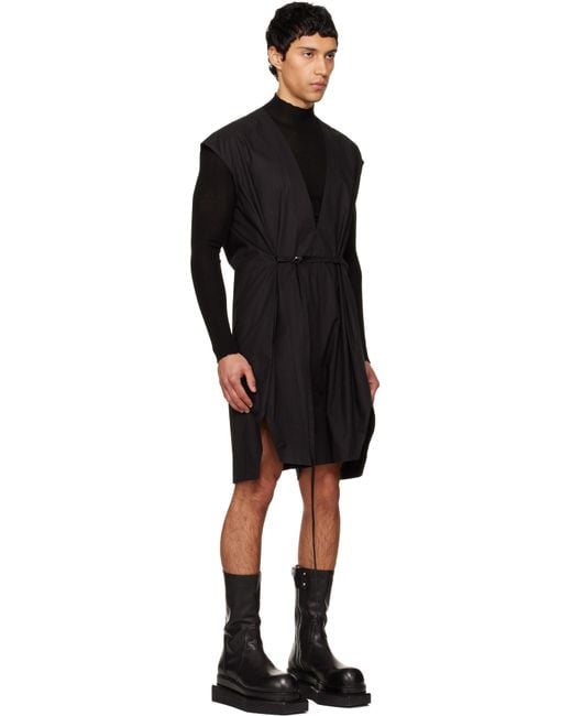 Rick Owens Black Temple Sl Short Jumpsuit for men