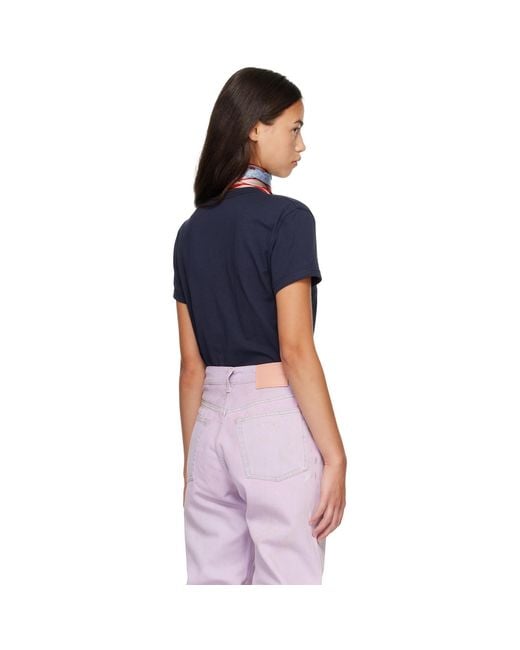 Acne Blue Crest Logo T-Shirt