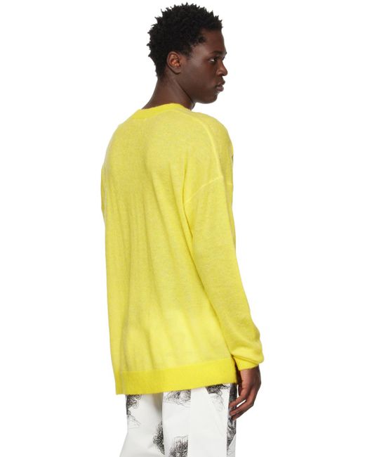 J.W. Anderson Yellow Crewneck Sweater for men