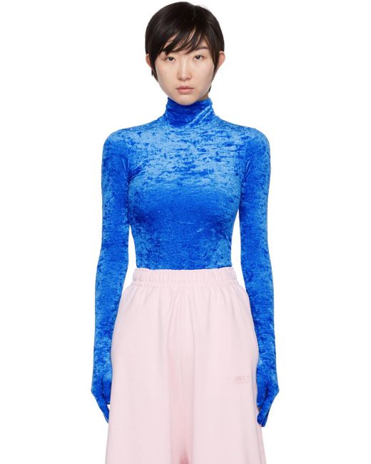 Vetements Synthetic Glove Turtleneck in Blue Lyst
