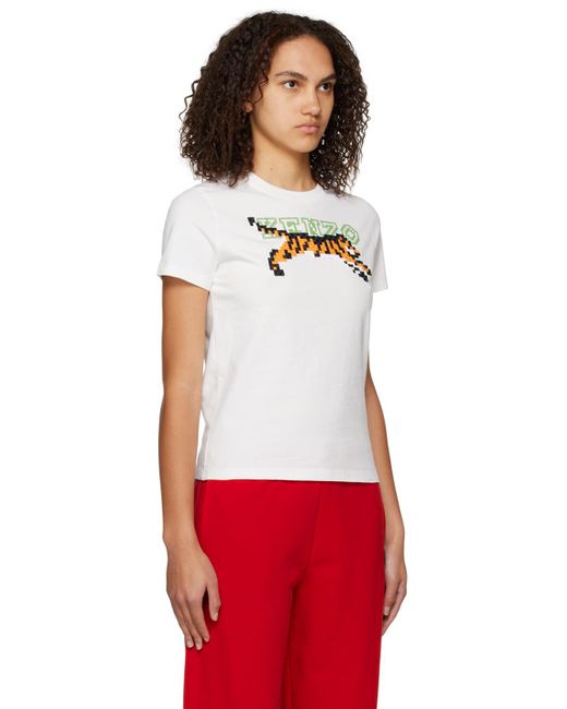 KENZO Red Off-white Paris Pixel Classic T-shirt