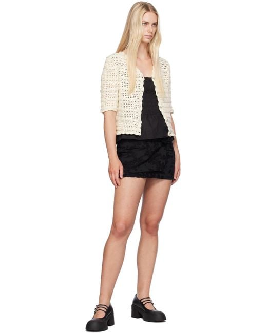 Ganni Black Off- Crystal-Cut Cardigan